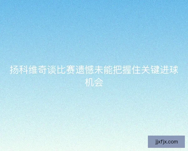 扬科维奇谈比赛遗憾未能把握住关键进球机会